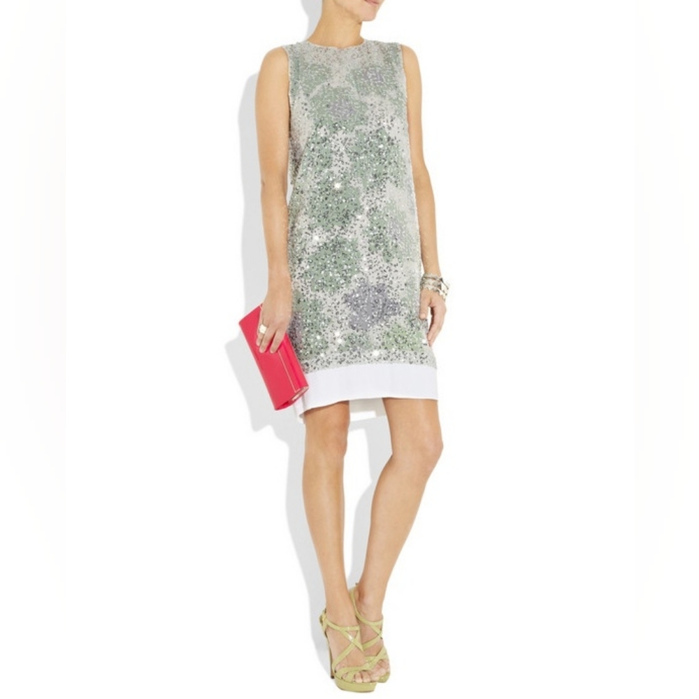 Diane Von Furstenberg Silk Sequin Izzy Embellished Shift Dress